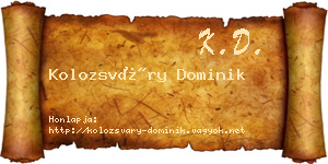 Kolozsváry Dominik névjegykártya