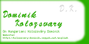dominik kolozsvary business card